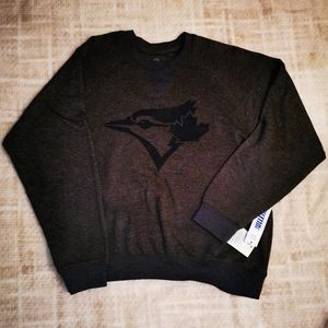 Grey sweater with Blue Jay's logo